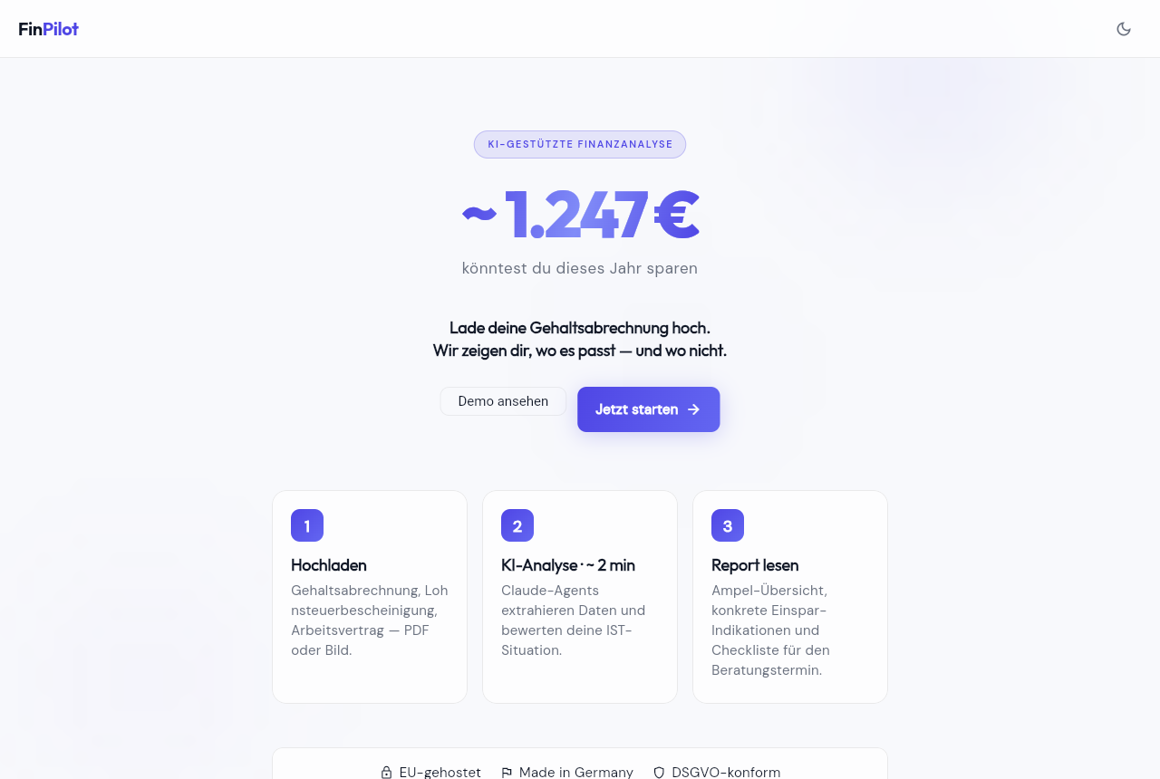 Startseite der Web-App